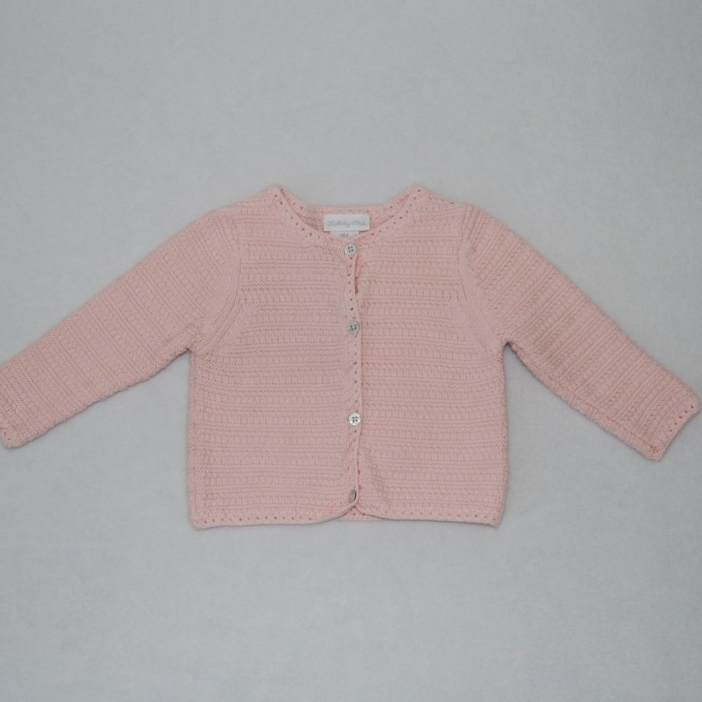 Lullaby Club Girls Infant 9M, Blush Pink, Cotton, Button Down Knit Cardigan